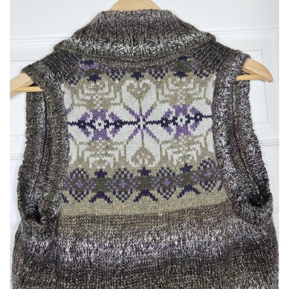 Woolrich Wool Blend Sweater Vest Women M Button Up Multicolor Fair Isle Nordic‎ - Picture 2 of 11